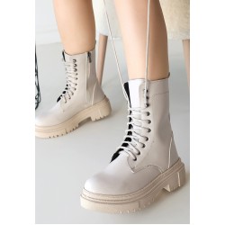 Caxa Bej Cilt Bağcıklı Bot Caxa Bej Cilt Bağcıklı Bot