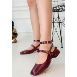 Karmi Mürdüm Cilt Topuklu Ayakkabı Karmi Mürdüm Cilt Topuklu Ayakkabı