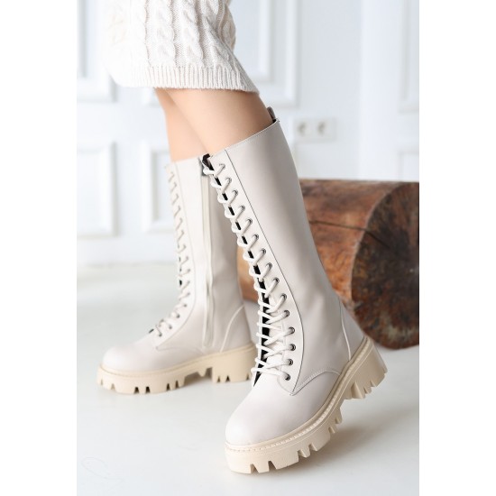 Uliza Bej Cilt Bağcıklı Çizme