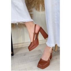 Mety Taba Cilt Topuklu Ayakkabı Mety Taba Cilt Topuklu Ayakkabı