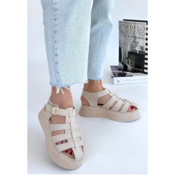 Toten Bej Cilt Kemerli Sandalet Toten Bej Cilt Kemerli Sandalet