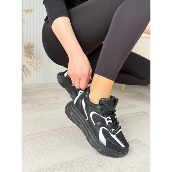 Cata Siyah Cilt Beyaz Detaylı Spor Ayakkabı