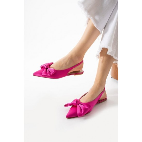 Cenya Fuşya Saten Babet Ayakkabı