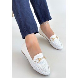 Rain Beyaz Cilt Babet Ayakkabı Rain Beyaz Cilt Babet Ayakkabı