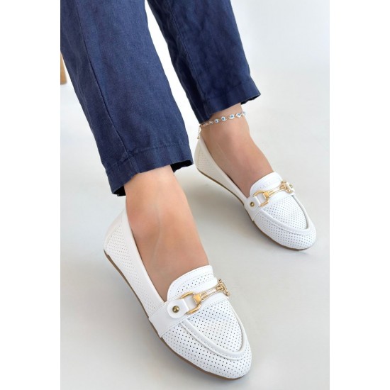 Rain Beyaz Cilt Babet Ayakkabı