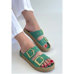 İces Yeşil Nubuk Terlik İces Yeşil Nubuk Terlik