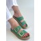 İces Yeşil Nubuk Terlik