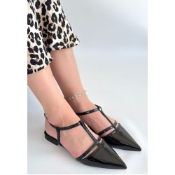 Canca Siyah Rugan Babet Ayakkabı Canca Siyah Rugan Babet Ayakkabı