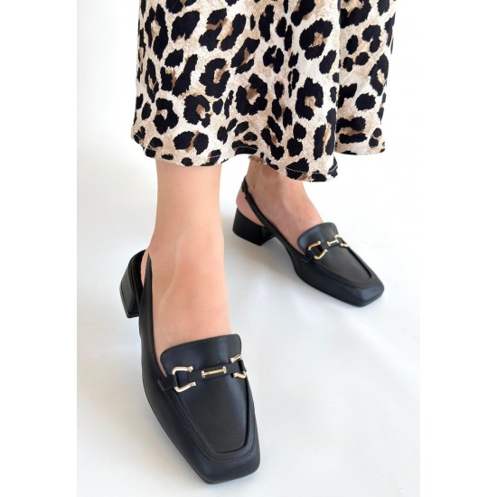 Joone Siyah Cilt Topuklu Ayakkabı