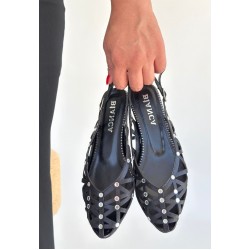 Faty Siyah Cilt Babet Ayakkabı Faty Siyah Cilt Babet Ayakkabı