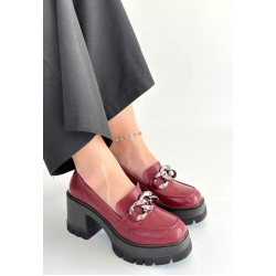 Winar Bordo Rugan Doldu Topuk Ayakkabı Winar Bordo Rugan Doldu Topuk Ayakkabı