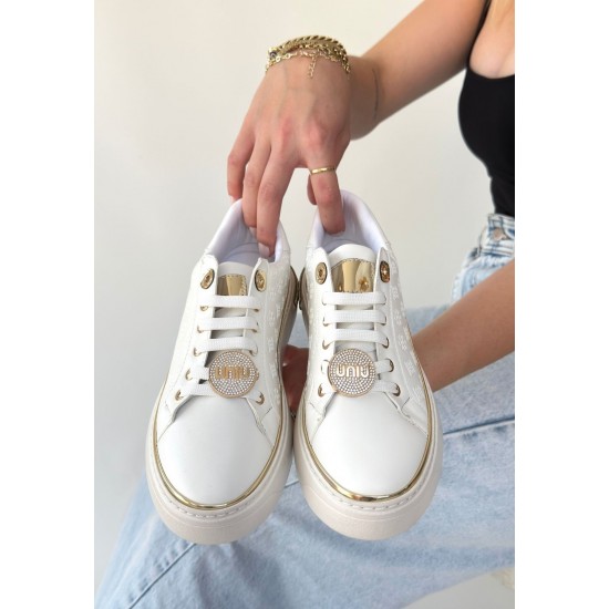 Jlar Beyaz Cilt Bağcıklı Spor Ayakkabı