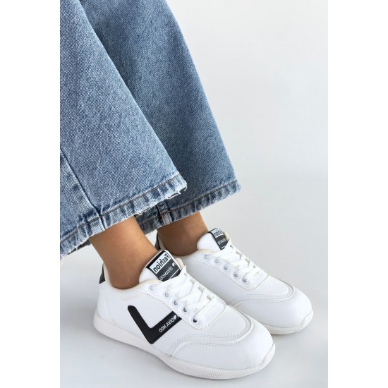 Jowen Beyaz Cilt Siyah Detaylı Bağcıklı Spor Ayakkabı