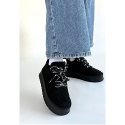 Muden Siyah Süet Bağcıklı Bot Muden Siyah Süet Bağcıklı Bot