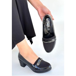 Yoer Siyah Rugan Dolgu Topuk Ayakkabı Yoer Siyah Rugan Dolgu Topuk Ayakkabı