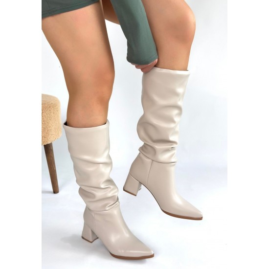 Pitay Ten Cilt Topuklu Çizme