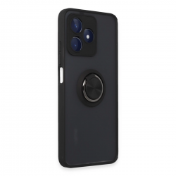 Realme C53 Kılıf Montreal Yüzüklü Silikon Kapak - Siyah