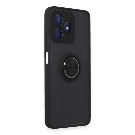 Realme C53 Kılıf Montreal Yüzüklü Silikon Kapak - Siyah