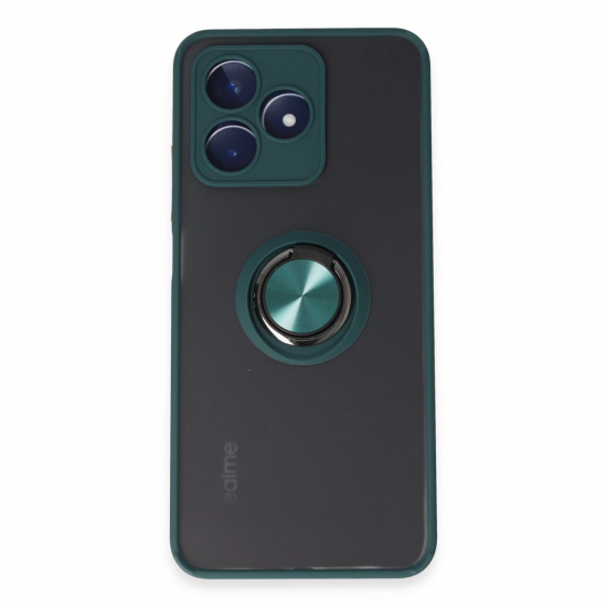 Realme C53 Kılıf Montreal Yüzüklü Silikon Kapak - Yeşil