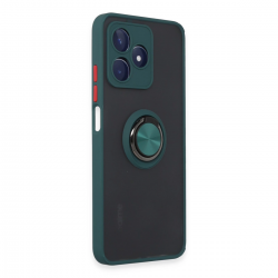 Realme C53 Kılıf Montreal Yüzüklü Silikon Kapak - Yeşil