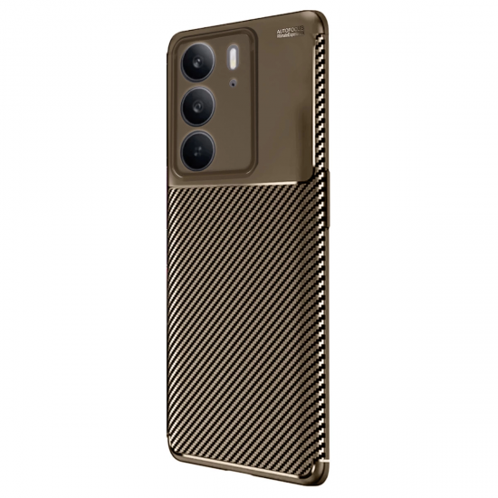 Realme C75 4g Auto Focus Karbon Kapak - Kahverengi