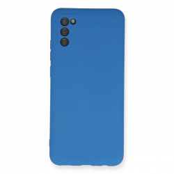 Samsung Galaxy A02s Kılıf Nano İçi Kadife Silikon - Mavi