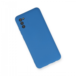 Samsung Galaxy A02s Kılıf Nano İçi Kadife Silikon - Mavi