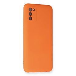 Samsung Galaxy A02s Kılıf Nano İçi Kadife Silikon - Turuncu