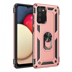 Samsung Galaxy A02s Kılıf Sofya Yüzüklü Silikon Kapak - Rose