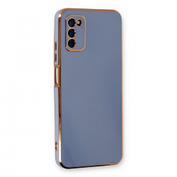 Samsung Galaxy A03s Kılıf Volet Silikon - Mavi