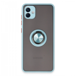 Samsung Galaxy A04 Kılıf Montreal Yüzüklü Silikon Kapak - Buz Mavi