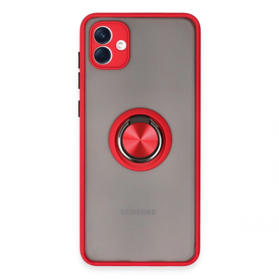 Samsung Galaxy A04 Kılıf Montreal Yüzüklü Silikon Kapak - Kırmızı