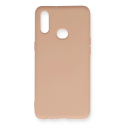 Samsung Galaxy A10s Kılıf Nano İçi Kadife Silikon - Pudra