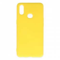Samsung Galaxy A10s Kılıf Nano İçi Kadife Silikon - Sarı