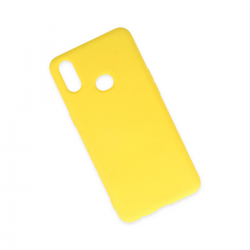 Samsung Galaxy A10s Kılıf Nano İçi Kadife Silikon - Sarı