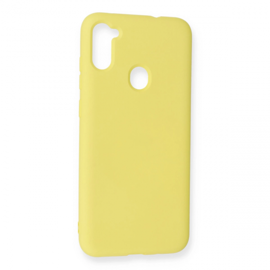 Samsung Galaxy A11 Kılıf Nano İçi Kadife Silikon - Sarı