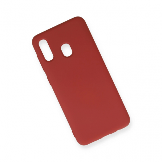Samsung Galaxy A20 Kılıf Nano İçi Kadife Silikon - Kırmızı