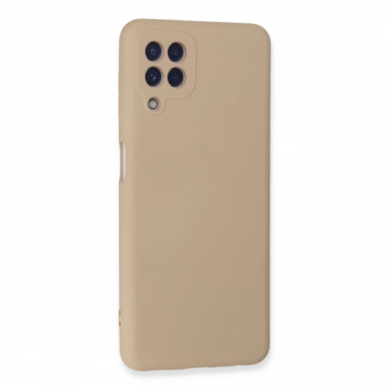 Samsung Galaxy A22 Kılıf Nano İçi Kadife Silikon - Pudra