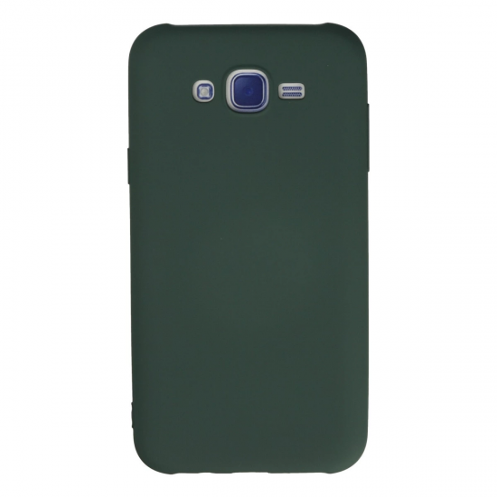 Samsung Galaxy J7 Kılıf Nano İçi Kadife Silikon - Koyu Yeşil