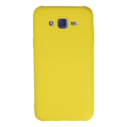 Samsung Galaxy J7 Kılıf Nano İçi Kadife Silikon - Sarı