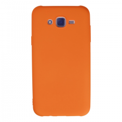 Samsung Galaxy J7 Kılıf Nano İçi Kadife Silikon - Turuncu