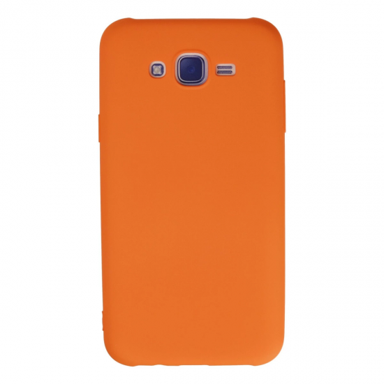 Samsung Galaxy J7 Kılıf Nano İçi Kadife Silikon - Turuncu