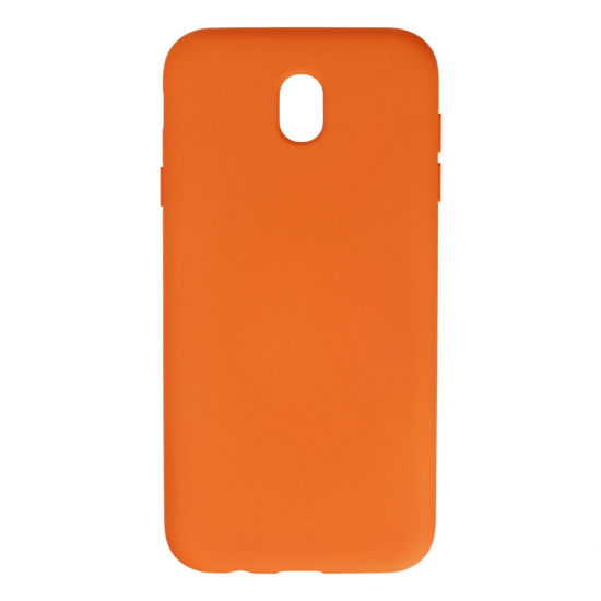 Samsung Galaxy J7 Pro / J730 Kılıf Nano İçi Kadife Silikon - Turuncu