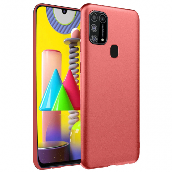 Samsung Galaxy M31 Kılıf Nano İçi Kadife Silikon - Kiremit