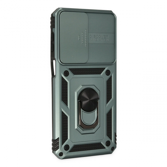 Samsung Galaxy M33 Kılıf Pars Lens Yüzüklü Silikon - Yeşil