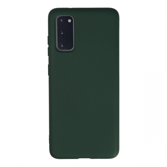 Samsung Galaxy S20 Kılıf Nano İçi Kadife Silikon - Koyu Yeşil