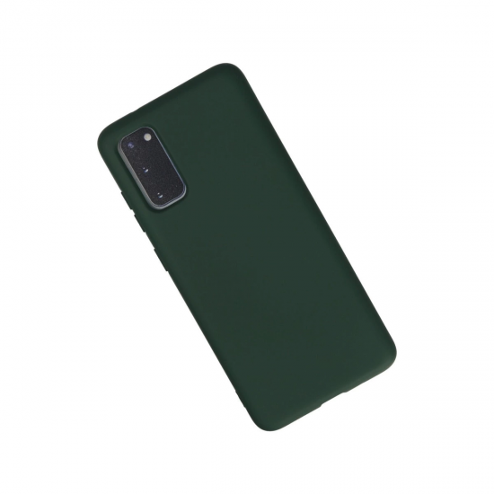 Samsung Galaxy S20 Kılıf Nano İçi Kadife Silikon - Koyu Yeşil