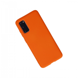 Samsung Galaxy S20 Kılıf Nano İçi Kadife Silikon - Turuncu Samsung Galaxy S20 Kılıf Nano İçi Kadife Silikon - Turuncu