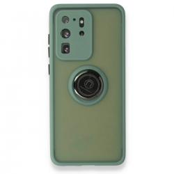 Samsung Galaxy S20 Ultra Kılıf Montreal Yüzüklü Silikon Kapak - Yeşil Samsung Galaxy S20 Ultra Kılıf Montreal Yüzüklü Silikon Kapak - Yeşil