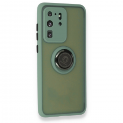 Samsung Galaxy S20 Ultra Kılıf Montreal Yüzüklü Silikon Kapak - Yeşil Samsung Galaxy S20 Ultra Kılıf Montreal Yüzüklü Silikon Kapak - Yeşil